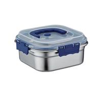 Jeruytgh Boîte à déjeuner en acier inoxydable, avec couvercle hermétique, 20 x 20 x 9,2 cm, boîtes de conservation des aliments, étanches, multi-compartiments, pour collations, salades, repas