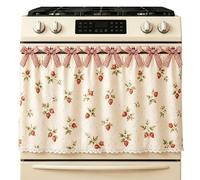 Jeruytgh Cache-Four,Housse Cuisine Rustique Coton Mélangé 77 X 55 Cm,Jupe Cuisinière Drapé Accessoires Cuisine | Pour Intérieur, Maison, Restaurant, Gîte, Hôtel, Lave-Vaisselle, Placard,