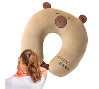 Jeruytgh Capybara Oreiller de Voyage 2 en 1 en Mousse à mémoire de Forme en Forme de U pour Voiture, Travail, Camping, Voyage, Sieste à la Maison, Adultes et
