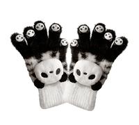 Jeruytgh Gants Tricotés À Doigts Complets | 1 Paire Doux et Mignons à Motif Panda - Gants De Vélo Tricotés Couvrant Les Doigts,pour les Femmes, Adultes, Adolescents, Étudiants, Déplacements, Voyages,