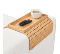 Jeruytgh Plateau d'accoudoir de canapé, rangement en bois | Accoudoir de canapé, pour tasse à café, boissons, collations, téléphone, télécommande, fauteuil inclinable, salon, chambre à coucher