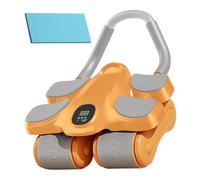 Jeruytgh Roue abdominale, avec genouillère, minuteur, coude | Machine à quatre roues ABS - pour exercices musculaires, fitness, entraînement de force, maison, salle de sport, bureau, dortoir