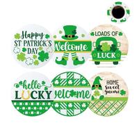 Jeruytgh Set de sous-Verres de Table | Dessous-De-Verre en Bois À Motif Trèfle,Protège-Table pour Tasses Et Verres - pour Dortoir Restaurant Table à Manger Appartement Pizzeria Vaisselle Tasse