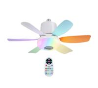Jeruytgh Ventilateur De Plafond LED Avec Lumières, Ventilateur LED Dimmable, Ventilateur De Plafond Avec Haut-parleur, Télécommande Pratique, Réglage Amélioré, 47x18 Cm, Pour Le Salon, Intérieur