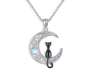 JERWLI Collier renard/poulet/âne/lézard/papillon/maman canard/chat/abeille/singe/koala/raton laveur/teckel/dragon en argent sterling 925, medium, Argent sterling, Pas de pierre précieuse