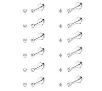 JeryWe 12Paires 20G Mini Clous d'oreilles Femmes Hommes Filles Boucles d'oreilles en Acier Inoxydable Cartilage Huggies Set en Puces CZ Balle Hypoallergéniques Hélix Piercings de Tragus 2mm