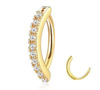 JeryWe Piercing Nombril Clicker 14G, Anneau Courbé Inversé CZ, 10-12 mm | Acier Chirurgical Hypoallergénique, Bijou De Corps pour Femme, Confortable À Porter, Idéal pour L’Été Et Les Vacances