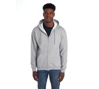 Jerzees Sweat à Capuche zippé en Polaire Sweatshirt, Fermeture éclair intégrale-Gris chiné, XXL Homme