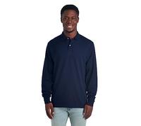 Jerzees Men's Long Sleeve Polo Shirts, Cotton Blend, Two Button Closure, Regular Fit, Sizes S-2x, Manches Longues-Bleu Marine, XL Homme