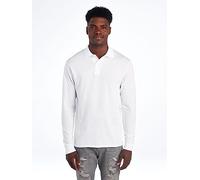 Jerzees Spot Shield Polo de Sport, Manches Longues-Blanc, L Homme