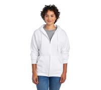 Jerzees Sweat à capuche zippé polaire – fermeture éclair intégrale – Homme Blanc M