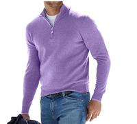 JERZO Sweat-Shirt zippé au Quart, Sweat à Capuche Essentials, Pull en Molleton, Sweat-Shirt en Molleton à col Montant (Light Purple,2XL)