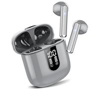 Jesebang Casque Bluetooth, Écouteurs 5.4 avec Stéréo HiFi Immersif, Mini Intégré 4 HD Mic, Casque Bluetooth IP7 Imperméables, Confort Casque sans Fil avec LED 30 Heures, Gris (2025)