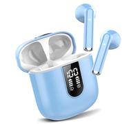 Jesebang Casque Bluetooth, Écouteurs 5.4 avec Stéréo HiFi Immersif, Mini Intégré 4 HD Mic, Casque Bluetooth IP7 Imperméables, Confort Casque sans Fil avec LED 30 Heures, Bleu (2025)