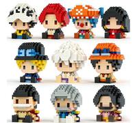 JESGO Kit de 10 figurines de pirates avec blocs de construction Sitting Old Meets New Era Personnages Micro Brick Headz, pièce d'aventurier One Animes, jouet décoratif pour les fans, Teen14+