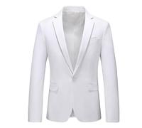 JEShifangjiusu 1 Bouton Costume De FêTe pour Homme Couleur Unie Blazer De Smoking DéContracté pour FêTes à ThèMe (Blanc A1,6TG)