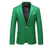 JEShifangjiusu 1 Bouton Costume De FêTe pour Homme Couleur Unie Blazer De Smoking DéContracté pour FêTes à ThèMe (Vert A1,TG)
