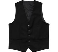 JEShifangjiusu Costume d'affaires à Carreaux en Tweed pour Hommes Gilet Décontracté en Laine à Col Tailleur Robe Formelle en Sergé Gilet de Smoking de Mariage (Noir,M)