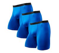 JEShifangjiusu Hommes - Fat Man - Boxer à Haute éLasticité CaleçOn Anti-Frottement à SéChage Rapide Sports Ice Silk Underwear (Bleu 3PC,5XL)