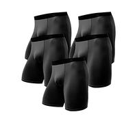 JEShifangjiusu Hommes - Fat Man - Boxer à Haute éLasticité CaleçOn Anti-Frottement à SéChage Rapide Sports Ice Silk Underwear (Le Noir 5PC,4XL)