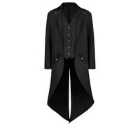 JEShifangjiusu Manteau long gothique Steampunk pour homme avec queue-de-morue et victorien, Noir , M