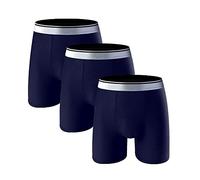 JEShifangjiusu sous-VêTements Masculins en Modal De Couleur Unie Pantalon De Sport Respirant Boxer Extensible Fitness (Bleu 3PC,5XL)