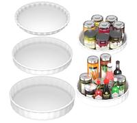 JESIFFY Lot de 3 organiseurs de réfrigérateur - Plateau tournant Lazy Susan - Plateau tournant - Organisateur à épices - Support à épices rotatif pour épices et yaourt