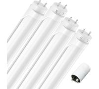 JESLED LED Leuchtstoffröhre 60 cm, T8 G13 LED Röhre Flimmerfrei, 9 Watt 1485 Lumen(165lm/W), Kaltweiß 6000K leuchtstofflampe mit Starter für Garage, Werkstatt, Unterbauleuchte, Büros, 4 Stück