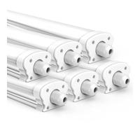 JESLED - Pack de 6 Luminaires LED Étanches 120cm IP65-30W, 5200 Lumens, 4000K Blanc Neutre - Connectables - Idéal pour Salle de Bain, Cave et Zones Humides