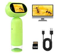 Jesmerizing 1000X Microscope Numérique pour Enfants, Rechargeable électronique Microscope, écran 2,0 Pouces 1080P avec 8 lumières LED réglables