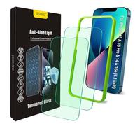 JESOHO Blue Light Lot de 2 films de protection d'écran en verre trempé pour iPhone 16e iPhone 13 iPhone 13 Pro et iPhone 14 (6,1"), film de protection des yeux en verre trempé, résistant aux rayures