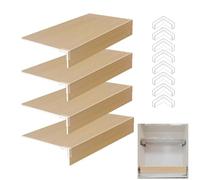 Jespeed Housse d'étagère en Grain de Bois Housses 4 Pack 27x20x1.6 in Couleur Chêne D'étagères Amovibles en Fil de PVC Housses de Protection Imperméables Et Personnalisables pour Garde-Manger