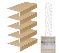Jespeed Housse d'étagère en Grain de Bois Housses 5 Pack 34x18x1.6 in Couleur Chêne D'étagères Amovibles en Fil de PVC Housses de Protection Imperméables Et Personnalisables pour Garde-Manger