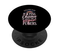 J'espère La Chimio Me Donnera des Superpouvoirs Rose Soutien PopSockets PopGrip Adhésif