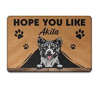 J'Espère Que Vous Aimez Akita, Amoureux des Chiens Drôles Tapis De Porte Doux Tapis De Bain Antidérapant Paillasson D'Entree pour D'Entrée Salon Terrasse 40X60Cm