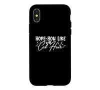 J'espère Que Vous Aimez Cat Hair Funny Pet Animal Coque pour iPhone X/XS