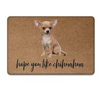 J'Espère Que Vous Aimez Chihuahua, Tapis pour Chien Drôle Tapis De Porte Doux Paillasson De Bienvenue Antidérapant Paillasson D'Entree pour Terrasse Salon D'Entrée 40X60Cm