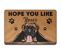 J'Espère Que Vous Aimez Le Boxeur, Amoureux des Chiens Drôles Paillasson De Bienvenue Résister À La Saleté Tapis De Porte Confortable Paillasson D'Entree pour Bain D'Entrée Intérieur 40X60Cm