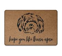 J'Espère Que Vous Aimez Le Chien Lhassa Apso Tapis De Porte Doux Tapis De Bain Absorbant Paillasson D'Entree pour Intérieur Terrasse Salon 40X60Cm