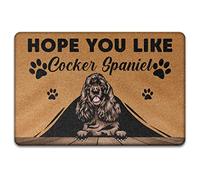 J'Espère Que Vous Aimez Le Cocker Spaniel, Amoureux des Chiens Drôles Tapis De Porte Doux Paillasson De Bienvenue Antidérapant Tapis De Bain pour Terrasse Bain Intérieur 40X60Cm