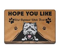 J'Espère Que Vous Aimez Le West Highland White Terrier, Amoureux des Chiens Drôles Tapis De Porte Résister À La Saleté Tapis De Bain Paillasson D'Entree pour Terrasse Salon 40X60Cm