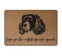 J'Espère Que Vous Aimez L'Épagneul Springer Anglais Paillasson De Bienvenue Résister À La Saleté Paillasson D'Entree Anti-Poussière Tapis De Bain pour Salon Terrasse Intérieur 40X60Cm