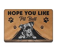 J'Espère Que Vous Aimez Pit Dog, Amoureux des Chiens Drôles Paillasson De Bienvenue Anti-Poussière Tapis De Porte Antidérapant Tapis De Bain pour D'Entrée Intérieur Salon 40X60Cm