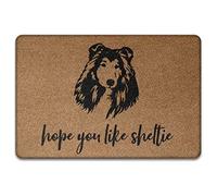 J'Espère Que Vous Aimez Sheltie Paillasson De Bienvenue Doux Tapis De Porte Antidérapant Tapis De Bain pour Bain D'Entrée Salon 40X60Cm