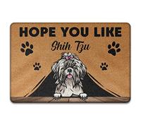 J'Espère Que Vous Aimez Shih Tzu, Amoureux des Chiens Drôles Paillasson De Bienvenue Absorbant Tapis De Porte Doux Paillasson D'Entree pour D'Entrée Salon Terrasse 40X60Cm