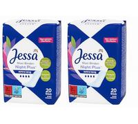 Jessa Maxi Serviettes hygiéniques Night Plus extra longues - Lot de 2 (40 pièces) - Extra absorbantes - Surface douce - Idéal pour la nuit - Emballage individuel - Autocollants Purlife