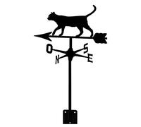JESSAH Girouette Girouette Girouette Silhouette De Chat Décoration De Scène De Ferme dans Un Style Antique Indicateur De Direction du Vent en Acier Inoxydable Scène De Ferme Maison Outil De Mesure