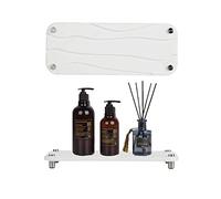 JESSAH Instant Dry Sink Organizer,Water Absorbing Stone Tray for Sink,Kitchen Sponge Soap Holder Dispenser,Vanity Countertop Fast Drying Tray Rack,Prevents Moisture Buildup (White B)
