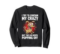 J'essaie de contenir ma Folie... Funny Saying Sarcastic Novelty Sweatshirt