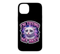 J'essaie Mon Meilleur mème de Chat Stupide Qui pleure Coque pour iPhone 14 Plus